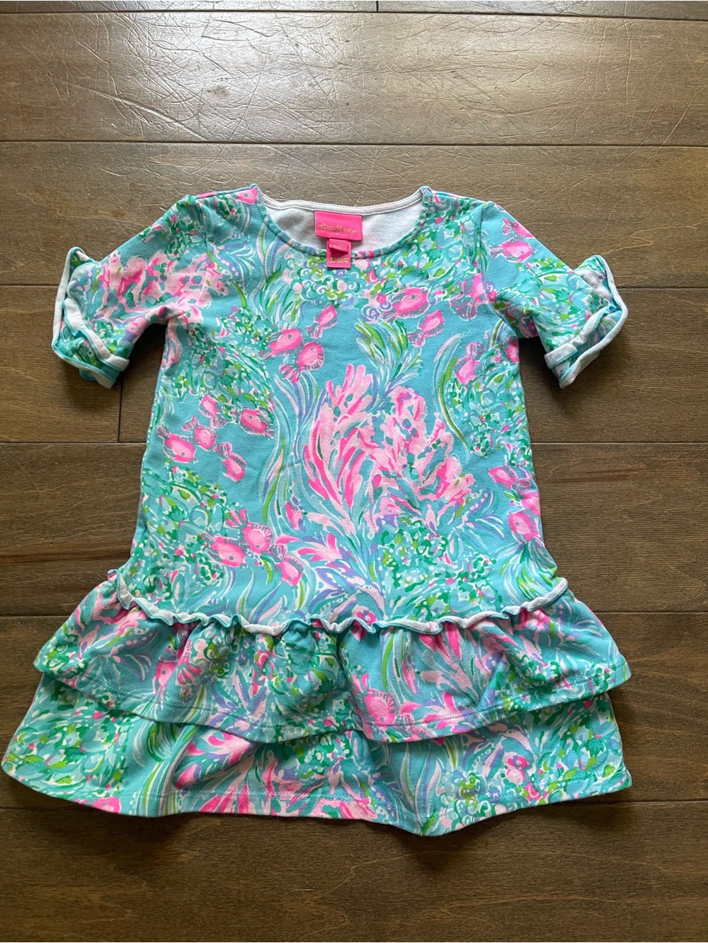 Lilly Pulitzer Amalfi Blue BEST FISHES KAILYN DRESS Terry Knit